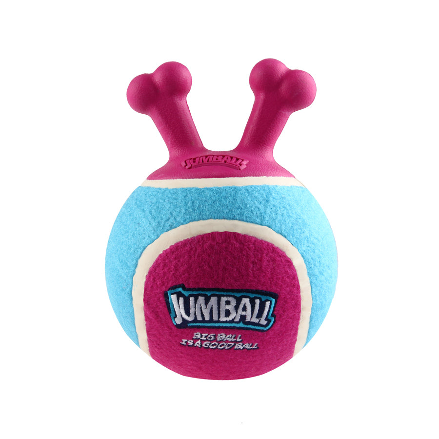Jumball Bola Ténis Pega em Borracha Rosa/Azul