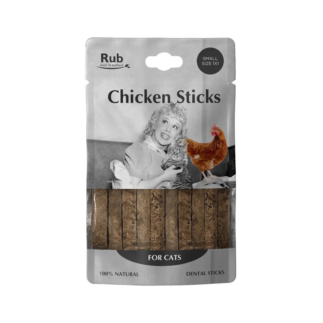 Premio Rub Frango Dental Stick para Gatos 100g - Tamanho Pequeno 1x1