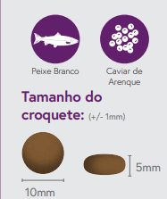 Ração Gato Adulto Esterilizado. Peixe Branco com Caviar de Arenque.