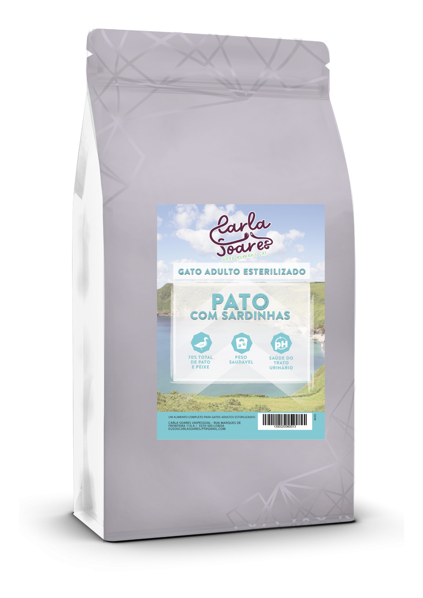 Ração Gato Adulto Esterilizado. Pato com Sardinha.