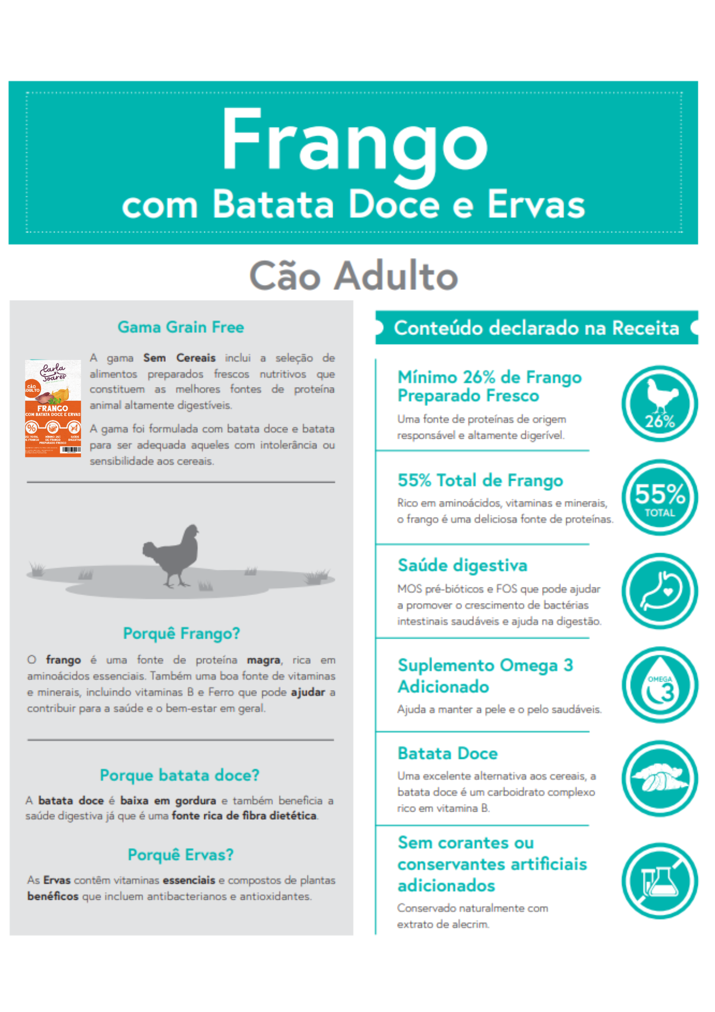 Ração Cão Adulto Frango com Batata Doce e Ervas