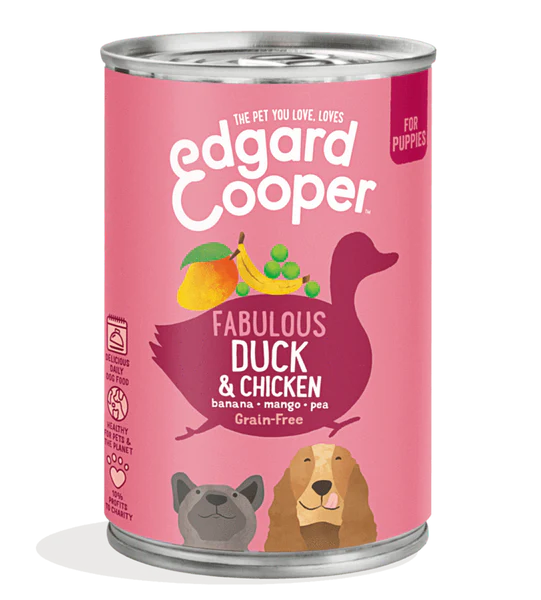 Edgar Cooper Lata PUPPY Pato & Frango para cachorros e cães jovens 400g