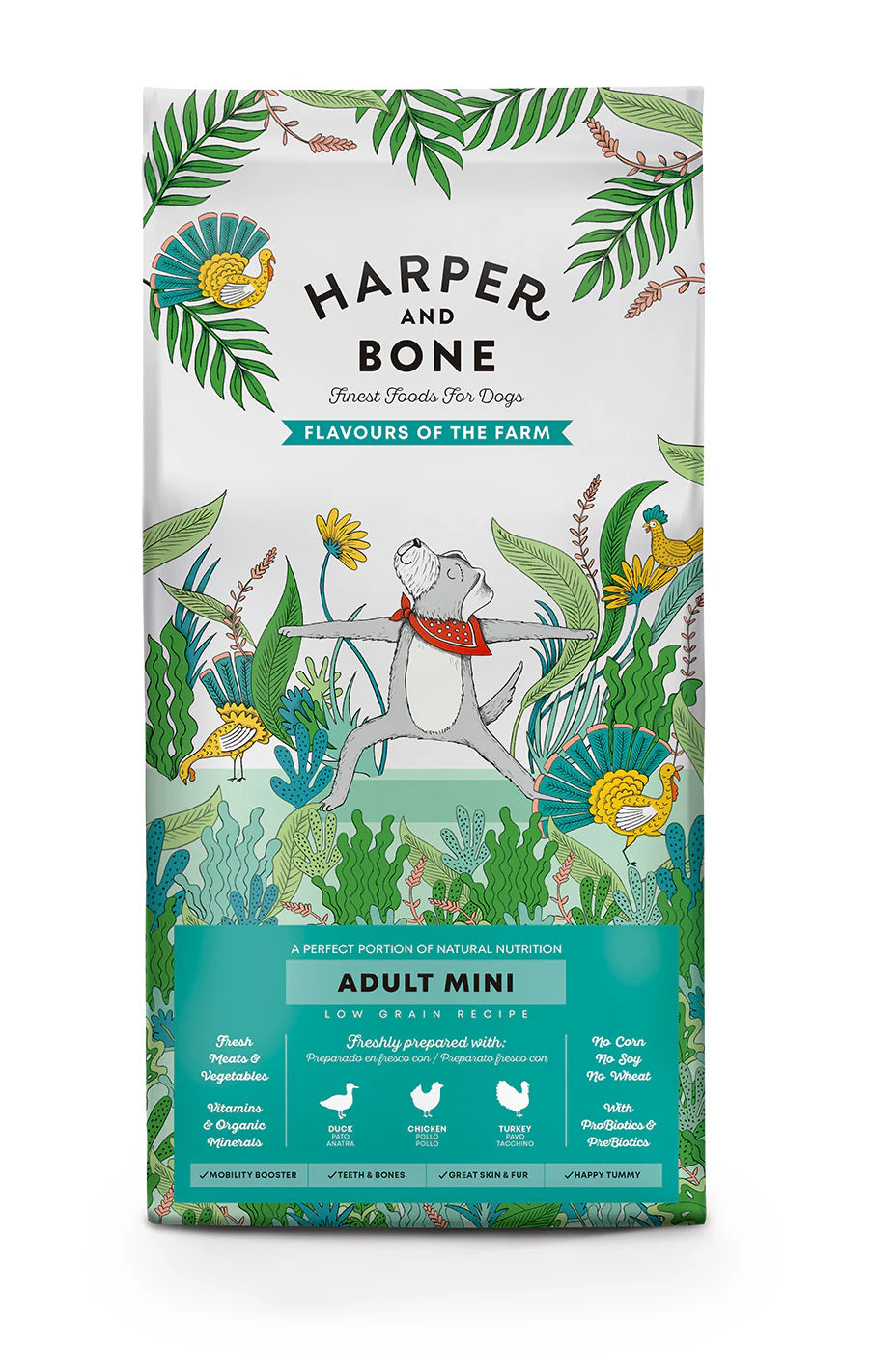 Harper & Bone Ração Cão Adulto Mini / Sabores da Fazenda