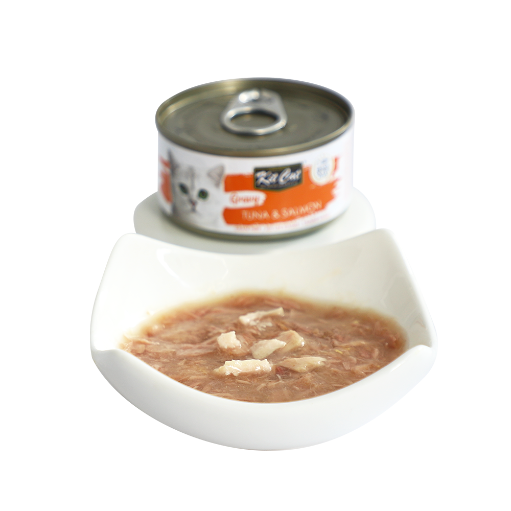 Kit Cat Gravy Enlatado (Atum E Salmão)