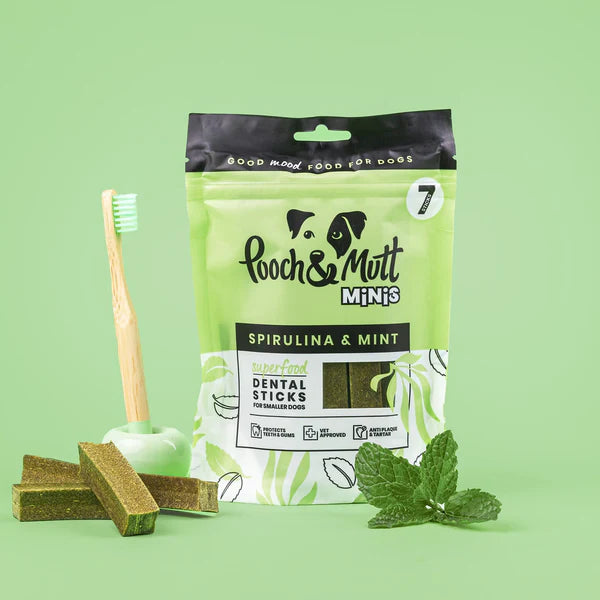 Sticks Dental SUPERFOOD MINI - Spirulina & Hortelã - (Ação Dupla: Dental & Imunidade)