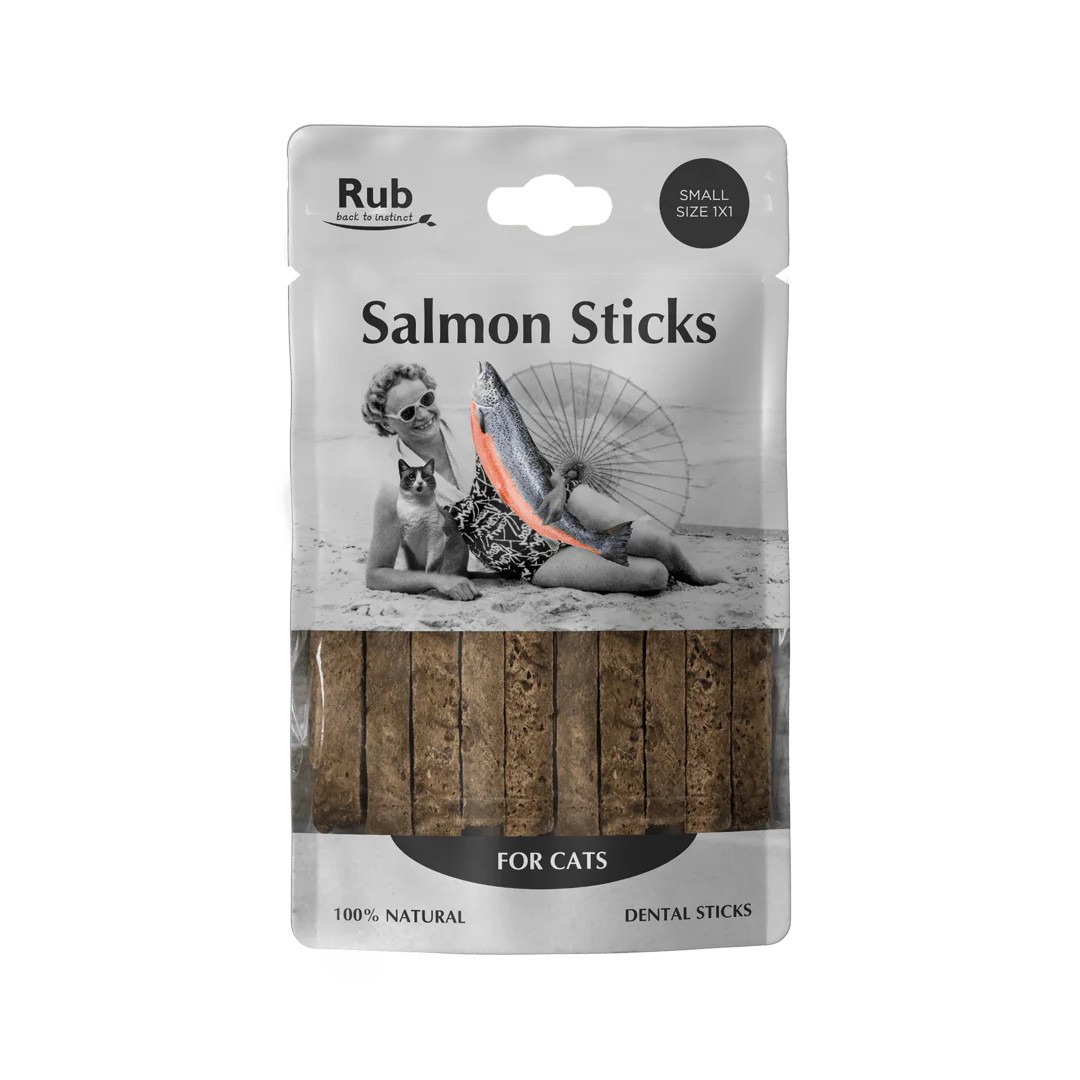 Premio Rub Salmon Dental Stick para Gatos 100g - Tamanho Regular 1x1