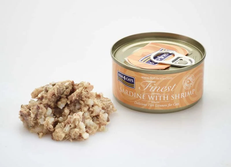 Fish4Cats Sardinha mais fina com camarão 70g
