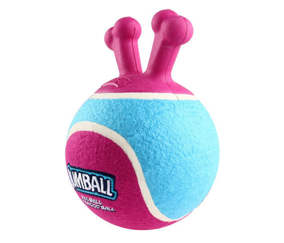 Jumball Bola Ténis Pega em Borracha Rosa/Azul
