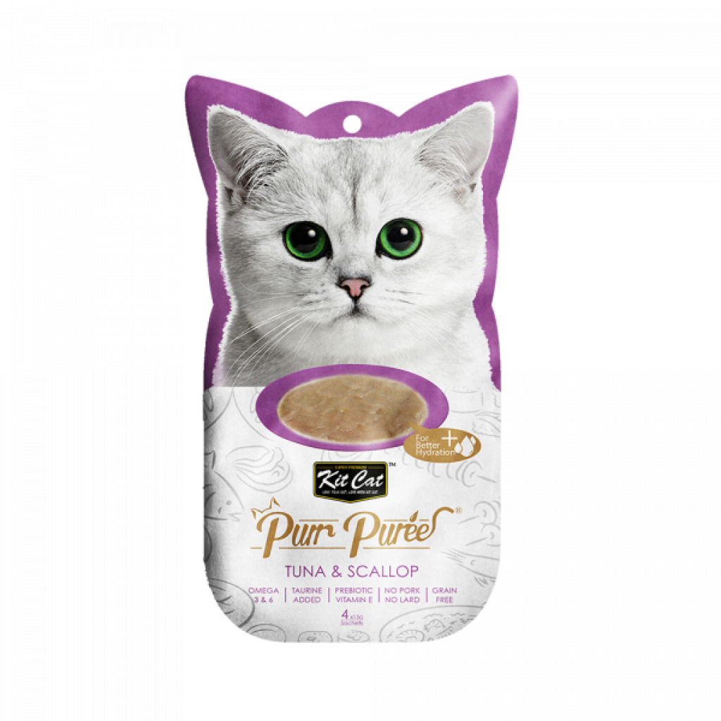 Kit Cat Purr Puree Tuna & Scallop 4 x 15 g