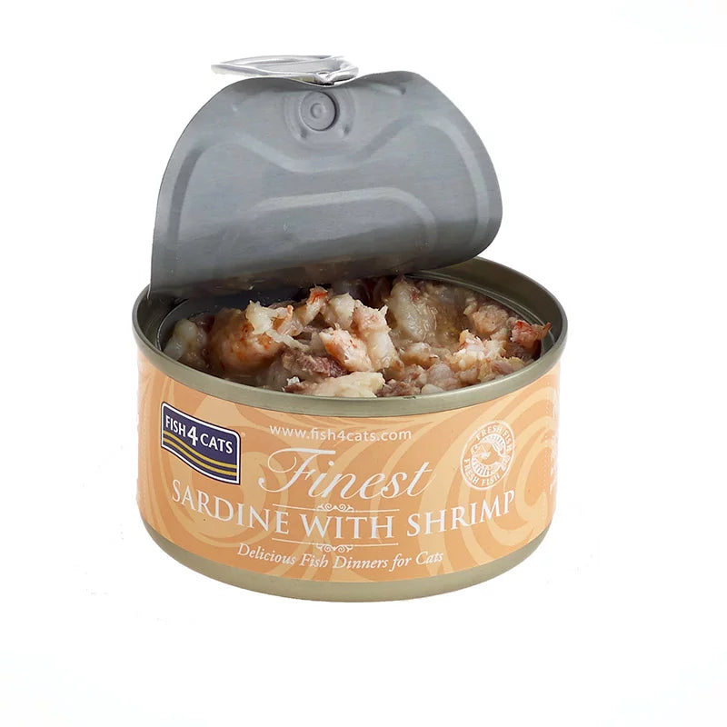 Fish4Cats Sardinha mais fina com camarão 70g