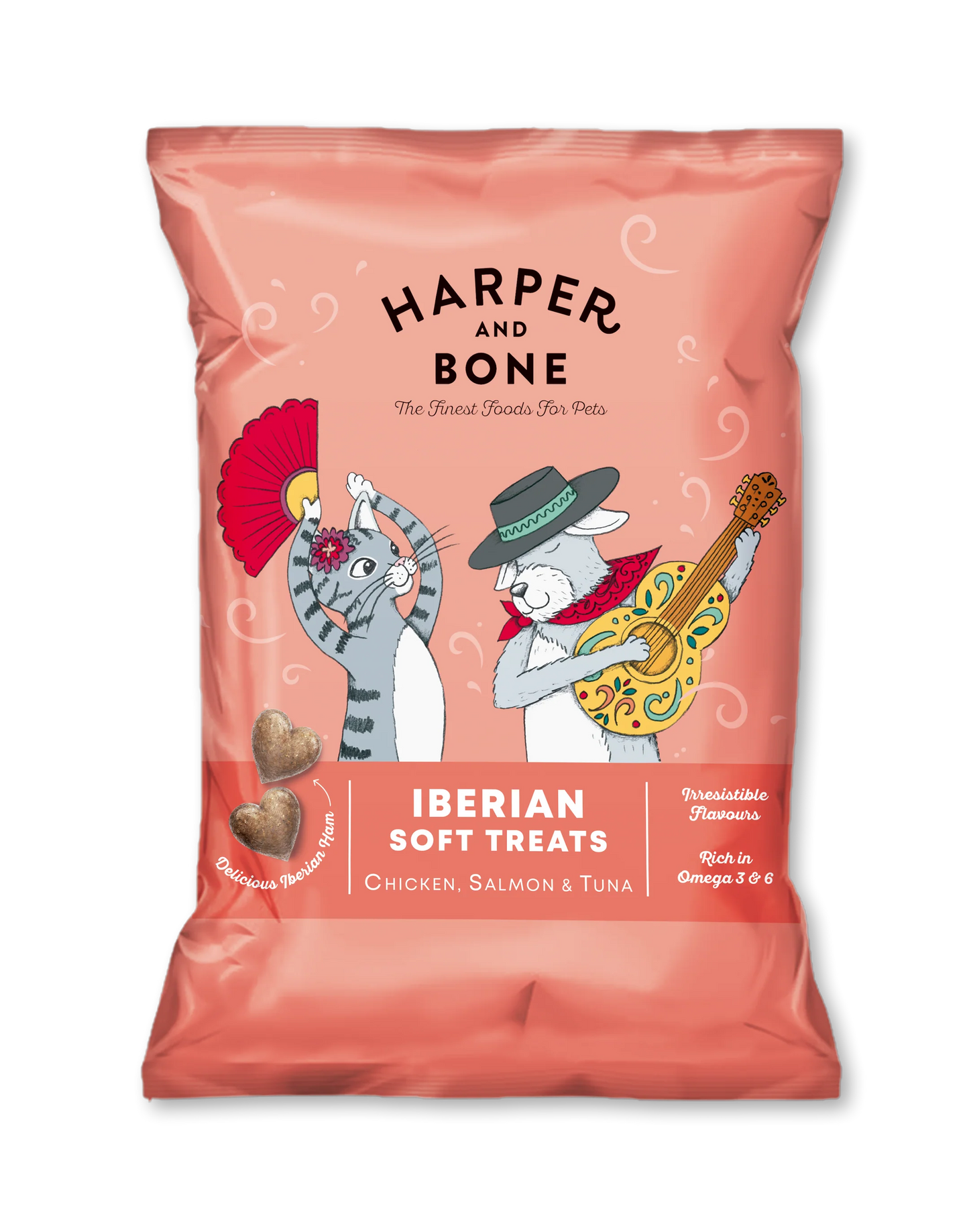 Harper And Bone para Cães e Gatos Soft Treats Ibérico FRANGO, SALMÃO E ATUM