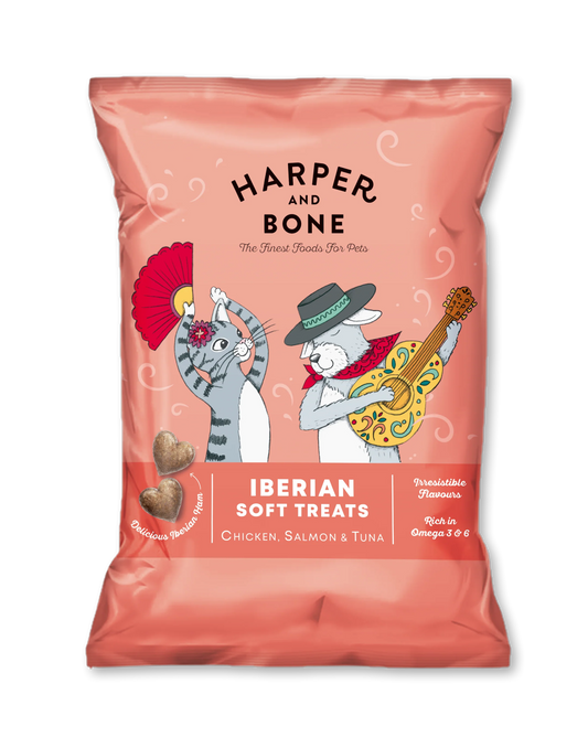 Harper And Bone para Cães e Gatos Soft Treats Ibérico FRANGO, SALMÃO E ATUM