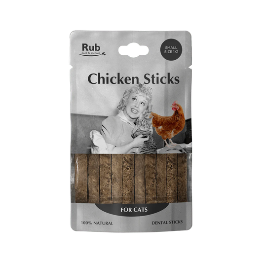 Premio Rub Frango Dental Stick para Gatos 100g - Tamanho Pequeno 1x1
