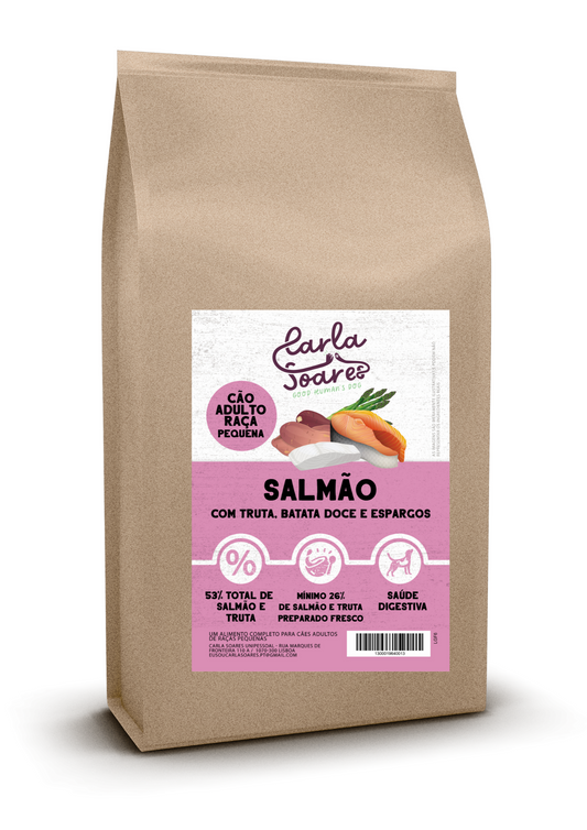 Ração Cão Adulto Raça Pequena Salmão com Truta, Batata Doce e Espargos