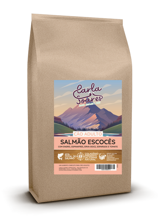 Ração Cão Adulto - Salmão Escocês com Endro, Espinafres,  Erva-doce, Espargos e Tomate