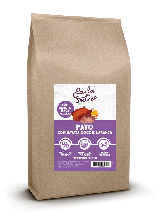 Ração Cão Adulto Raça Pequena. Pato com batata doce e laranja