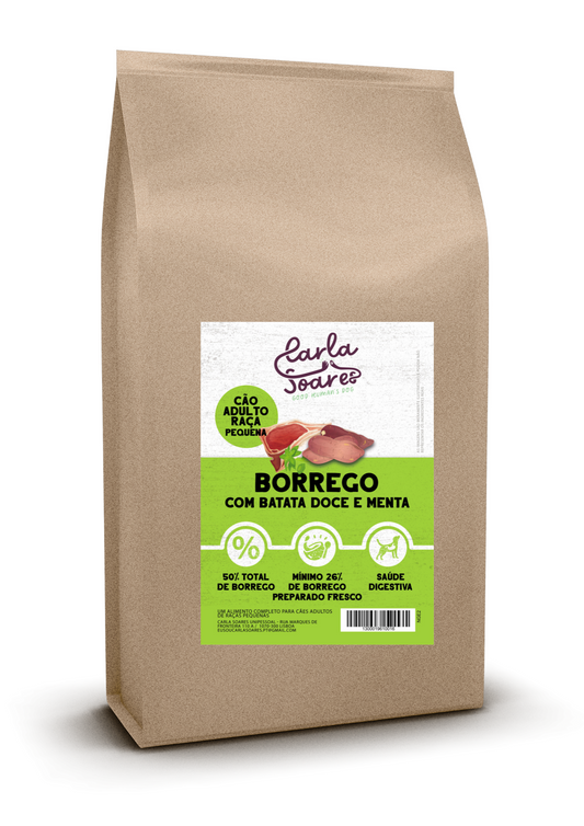Ração Cão Adulto Raça Pequena. Borrego com batata doce e menta.