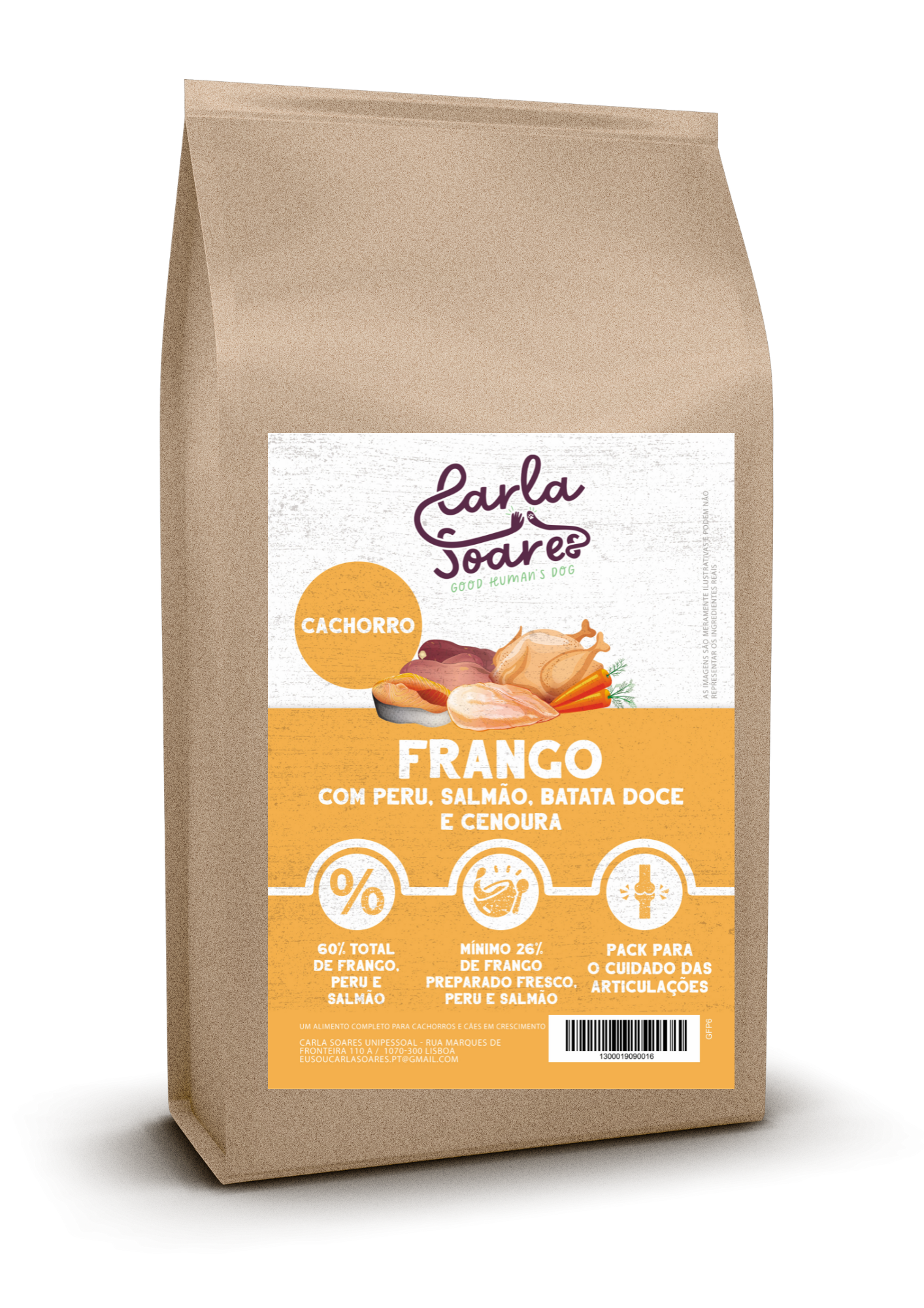 Ração Cão Cachorro - Frango, Peru, Salmão, Batata Doce e Cenoura