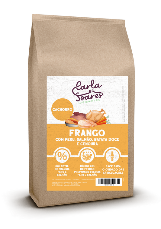Ração Cão Cachorro - Frango, Peru, Salmão, Batata Doce e Cenoura