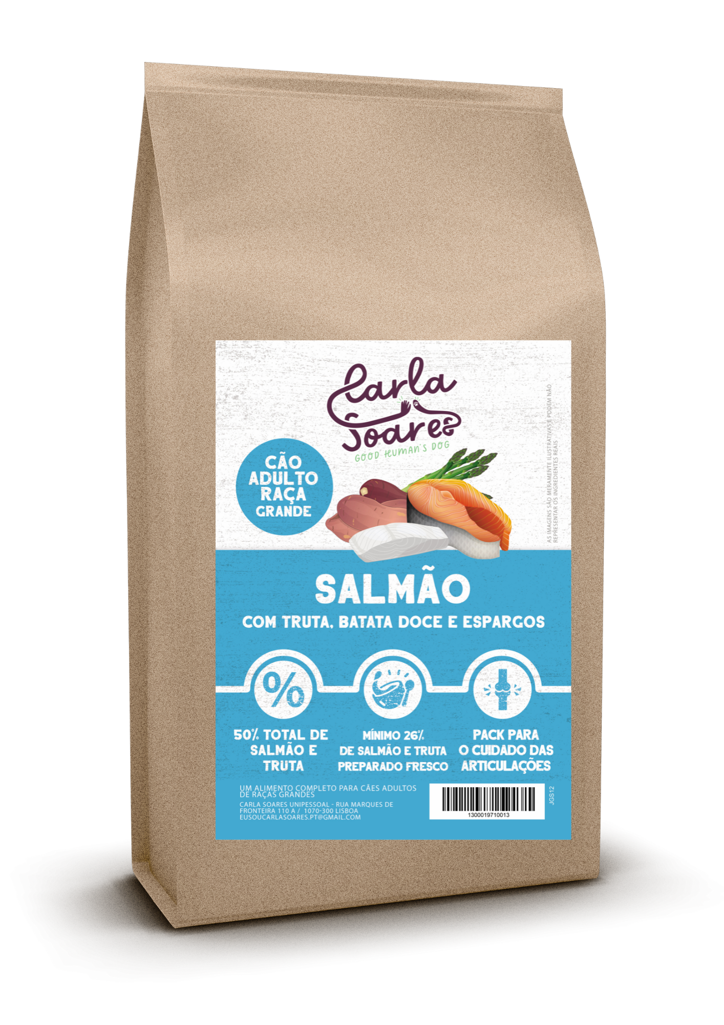 Ração Cão Cachorro Raça Grande Salmão com Batata Doce e Legumes