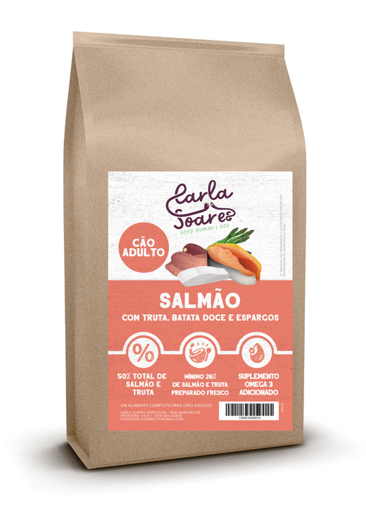 Ração Cão Adulto - Salmão Com Truta, Batata Doce e Espargos