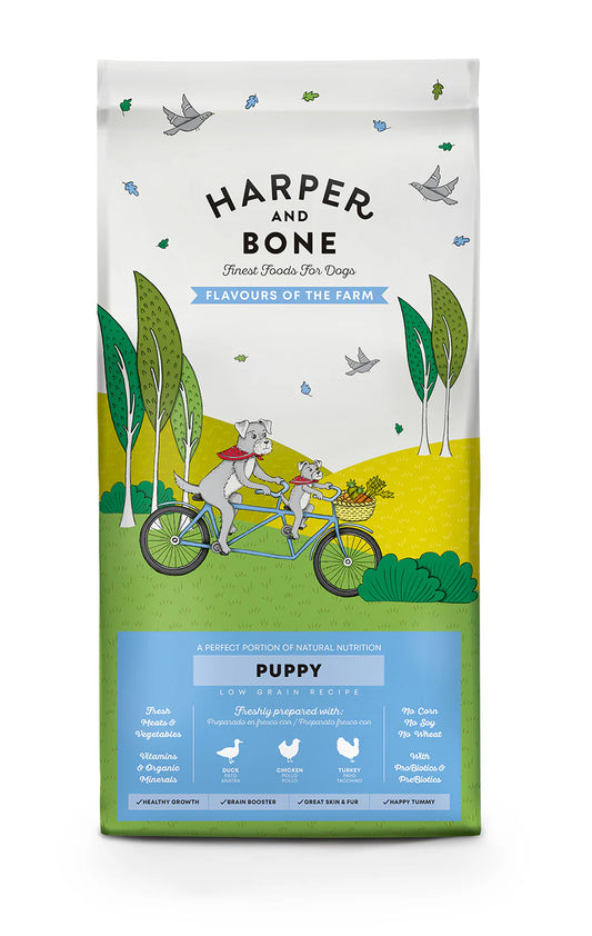 Harper & Bone Cachorro Sabores da quinta Pato, frango e peru