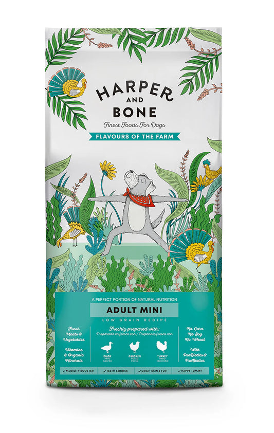 Harper & Bone Ração Cão Adulto Mini / Sabores da Fazenda