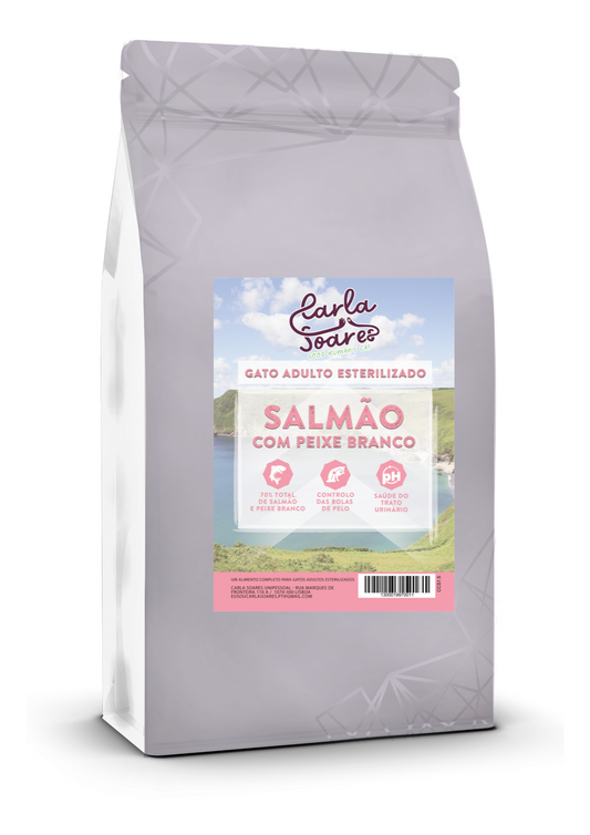 Ração Gato Adulto Esterilizado Salmão com Peixe Branco