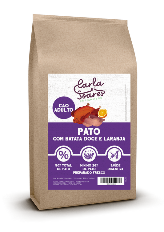 Ração Cão Adulto. Pato com batata doce e laranja