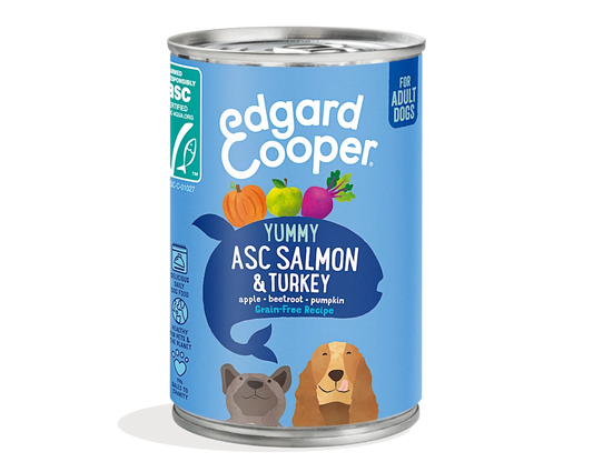 Edgar Cooper Lata paté cremoso Salmão & Peru para cães adultos 400 g