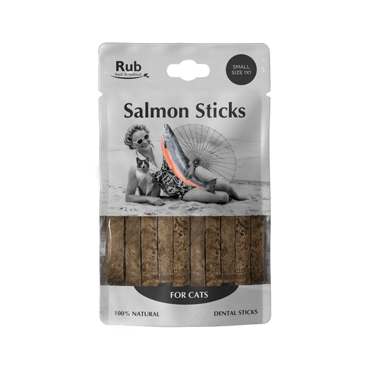 Premio Rub Salmon Dental Stick para Gatos 100g - Tamanho Regular 1x1