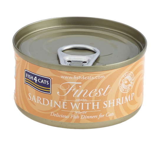 Fish4Cats Sardinha mais fina com camarão 70g