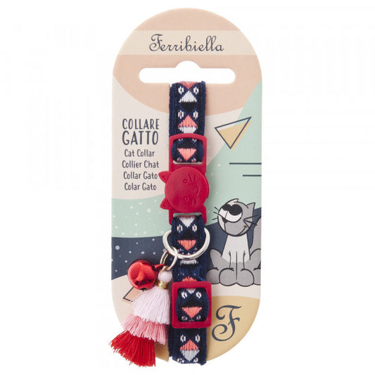 Ferribiella - Coleira Bohemian Para Gatos Vermelha