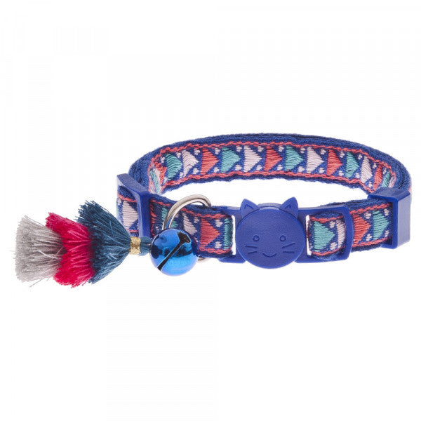 Ferribiella - Coleira Bohemian Para Gatos Azul
