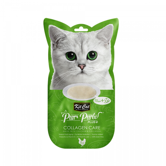 Kit Cat Purr Puree Plus+ Chicken & Collagen Care (Collagen Care) 4x15 g