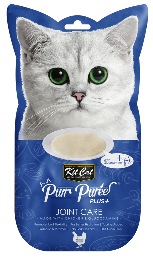 Kit Cat Purr Puree Plus+ Chicken & Glucosamine (Joint Care) 4x15 g