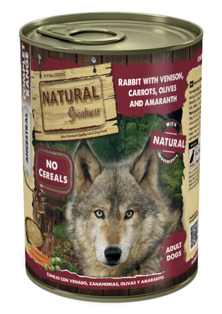 Natural Greatness Rabbit & Venison, Carrots, Olives & Amaranth 400 g