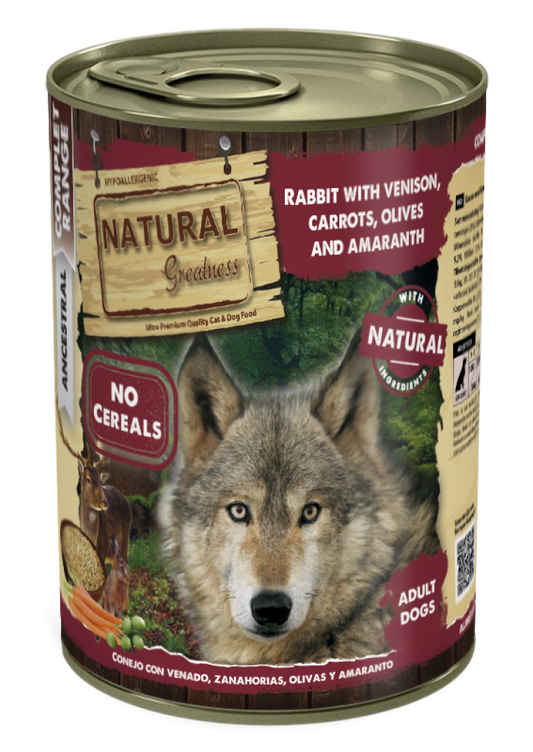 Natural Greatness Rabbit & Venison, Carrots, Olives & Amaranth 400 g