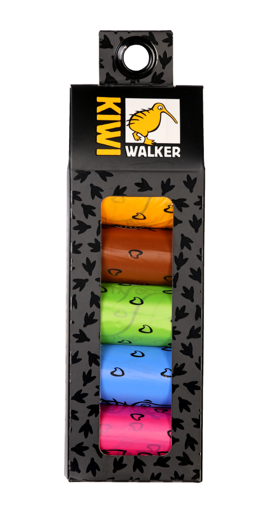 Sacos de cocô Kiwi Walker 5 x 15 Unidades