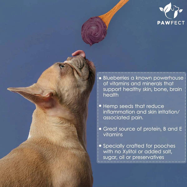Pawfect - Peanut Butter 100% Natural com Mirtilos & Sementes Cânhamo
