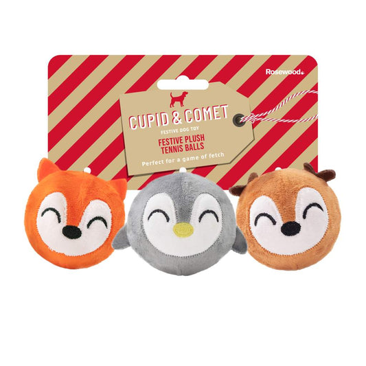Xmas Festive Plush Tennis Balls, Sortido da Rosewood